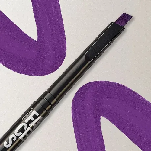 Delineador de ojos retráctil Natura Faces, morado, vino y blanco, 280 mg, acabado metálico suave para vino, vino