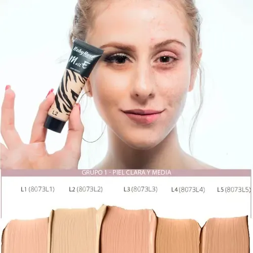 Base Liquida Matte Alta Cobertura By Ruby Rose Tono L5