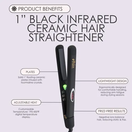 Plancha De Pelo Aria Beauty Stand Out 1 Black Infrared