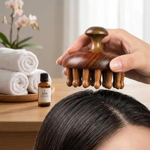 Peine Masajeador De Madera 28 Dientes Gua Sha Natural Q
