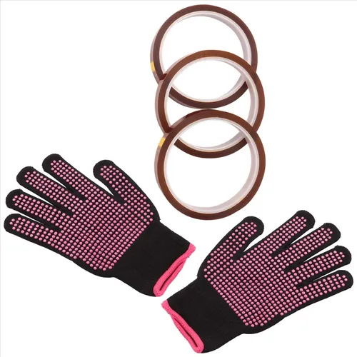 Guantes Resistentes Al Calor Y 3 Rollos De Cinta Adhesiva P-