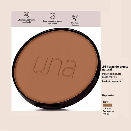 Repuesto Polvo Compacto Nude Me Una Natura Vegano