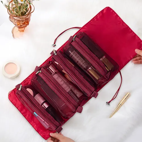 Neceser De Maquillaje Enrollable Colgante Para Viaje Mujer