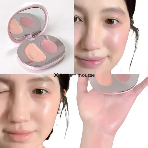 3 Piezas Rubor Crema Dos Colores Paleta Iluminador Contorno