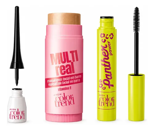 Kit Maquillaje Avon Color Trend: Delineador, Barra Y Máscara