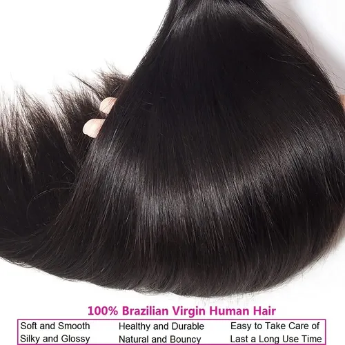 Hair Bundles Wowqueen Brazilian Lacio, 10 A 30-40 Cm, 3 Paqu