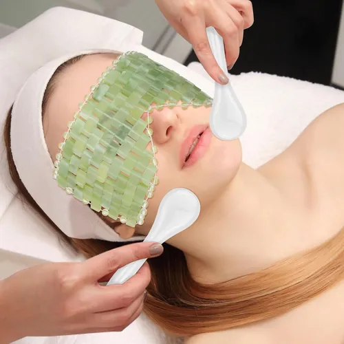Set 4 Piezas Masajeador Facial Jade Vidrio Verde