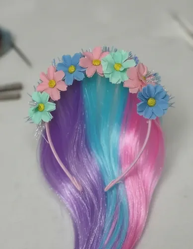 Vincha Para Niños Rapunzel Unicornio Moño Flores Corona
