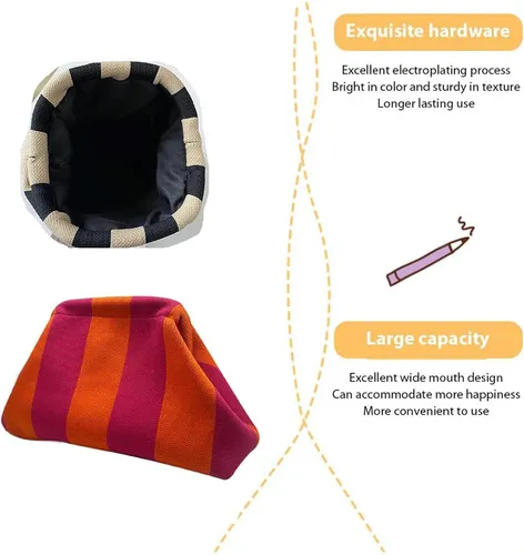 Bolsa De Maquillaje Portatil A Rayas,bolsa De Viaje//2026