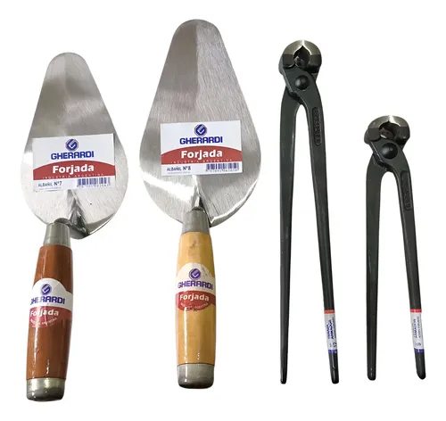 Combo Gherardi Tenazas Medio Corte 12 Y 9 Cucharas 7 Y 8