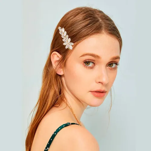 Pin De Cabello Con Rhinestone Vintage Para Novia (2 Uds)