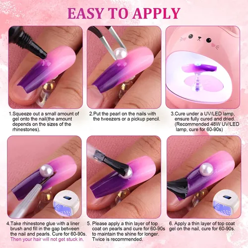Perlas Blancas Planas Para Uñas Y Manualidades Kit X2