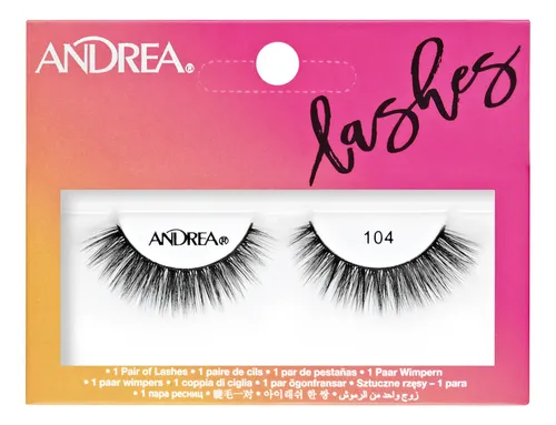 Tira De Pestañas Postizas Andrea Strip Lashes Negro N° 104
