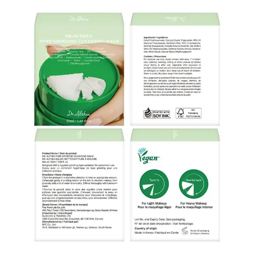 Bálsamo Limpiador Dr.althea Pure Grinding, Korean Vegan Skin