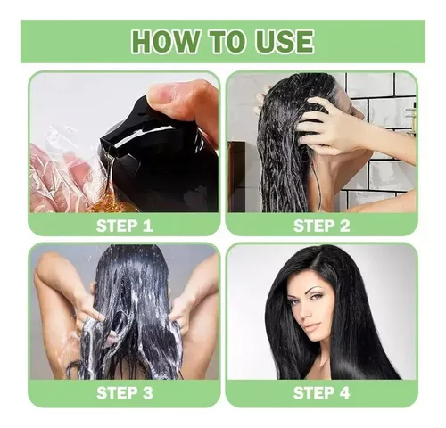 Shampoo Tinte Negro Herbal Para Cubrir Canas Y Reparar Cabe