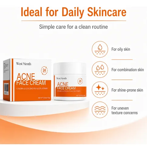Crema Facial Suave Con Ácido Salicílico Para Acné