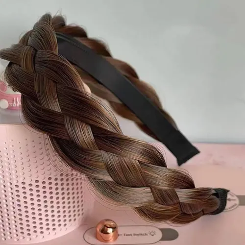 ; Diadema Trenzada De Pelo Sintético De 4 Mechones, Diadema