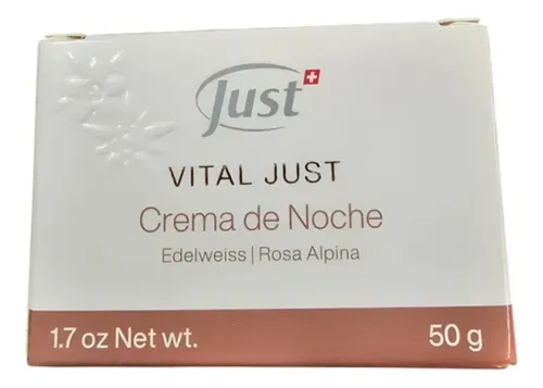Crema De Noche Just 50ml Con Edelweiss Y Rosa Alpina Todo Tipo De Piel