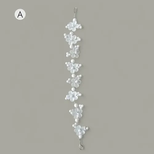 Tiara Aplique Accesorio Perlas Strass Flores Para El Pelo Color A