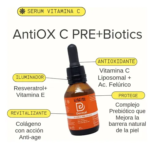 Super Serum Antiox Vita C Prebióticos/resveratrol/felúrico/e Momento De Aplicación Día/noche Tipo De Piel Todo Tipo De Piel
