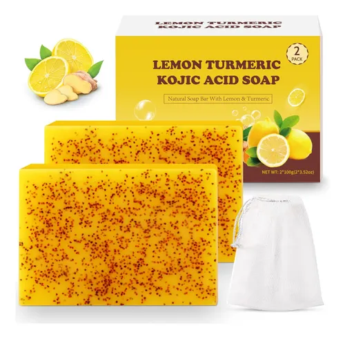 Jabón Facial Y Corporal Urrznp Cúrcuma Limón 2 Unidades