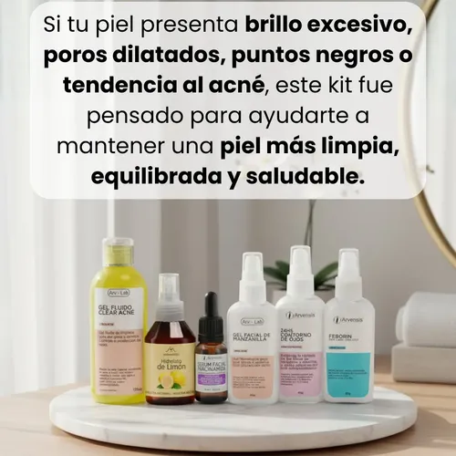 Rutina Facial Piel Grasa Acné Granitos Skincare Kit