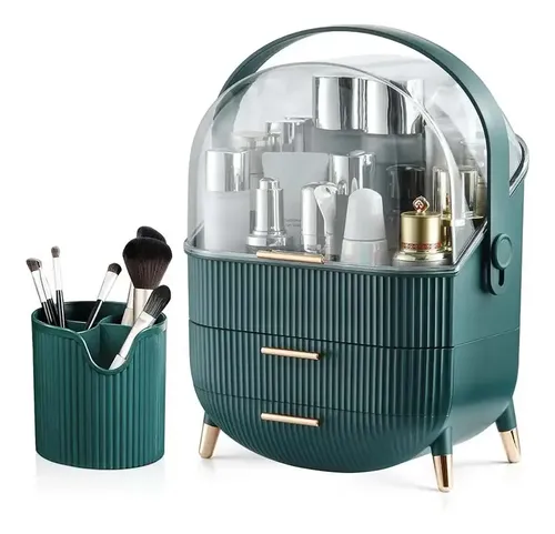 Organizador De Maquillaje Porta Cosméticos + Org De Brochas