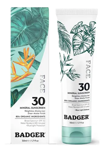 Protector Solar Mineral Spf 30 Badger 50ml Sin Residuo