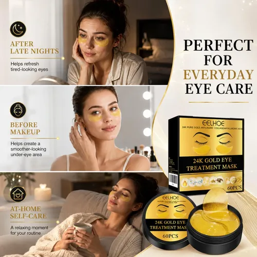 Parches De Oro Para Ojos Ojeras Mascarilla 120 Pzas