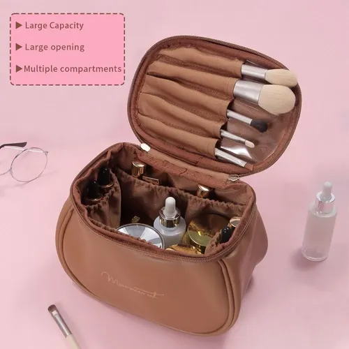 Bolsa De Maquillaje Con Múltiples Compartimentos Y Apertura