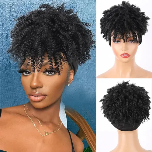 Diadema Wigs Brown Para Peluca Corta Afro Afro Ombre Negra