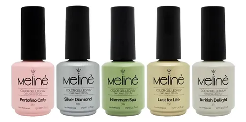 Kit X5 Esmaltes Meliné Gel Semipermanente Nuevos Colores!