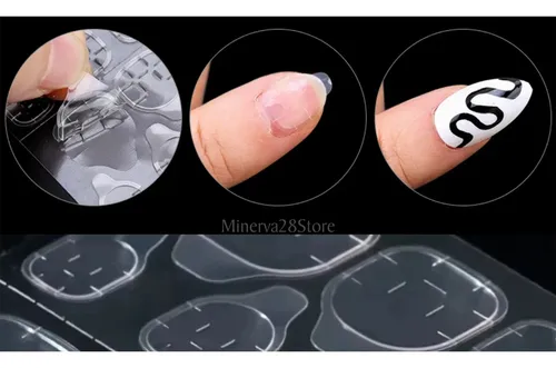 Set De 12 Uñas Postizas Press On Nails Con Adhesivos