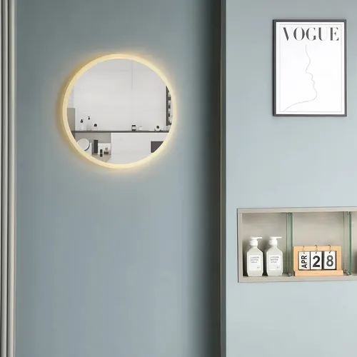 Espejo Redondo Luz Led 50 Cm Gloa Luz Regulable Decoracion Blanco
