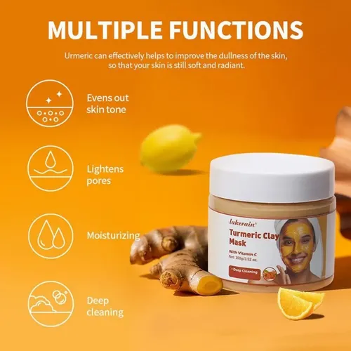Mascarilla De Arcilla De Cúrcuma Mascarilla De Barro Facial