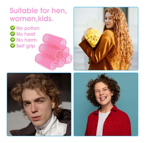 18 Rulos Auto-adhesivos Para El Cabello, Con Peine Pequeño