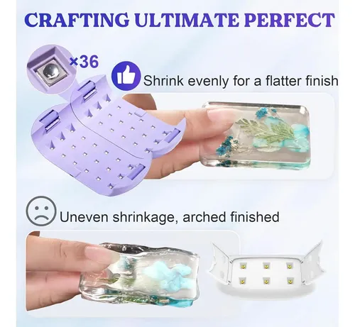 Lámpara Uv Let’s Resin 36 Leds Doble Cabeza 2 En 1 Púrpura