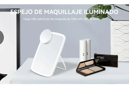 Espejo De Maquillaje Con Luz Led Y Aumento 10x, Cosmético D