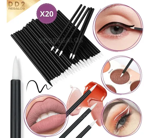 Pincel Liner Descartable Para Labios Y Ojos Maquillaje X20u