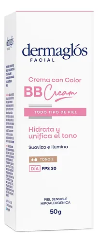 Dermaglos Bb Cream Facial Con Color Tono Medio Fps30 50 G