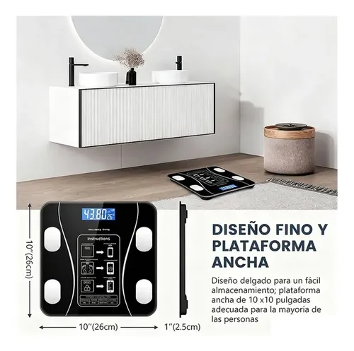Báscula Inteligente Digital Baño Mide Grasa Muscular Imc Su