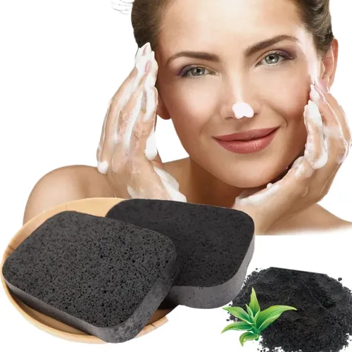 Esponja De Limpieza Para Maquillaje Con Carbón De Bambú