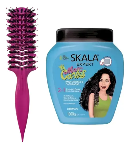 Kit Rulos Cepillo Definidor Curly+ Mascara Skala Mais Cachos