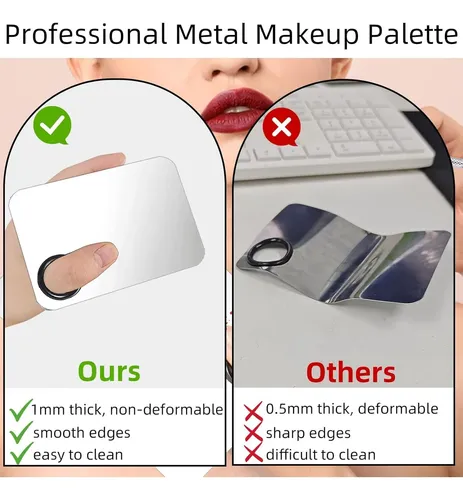 Paletas De Maquillaje Acero Inox 2 Pzas Con Espátula