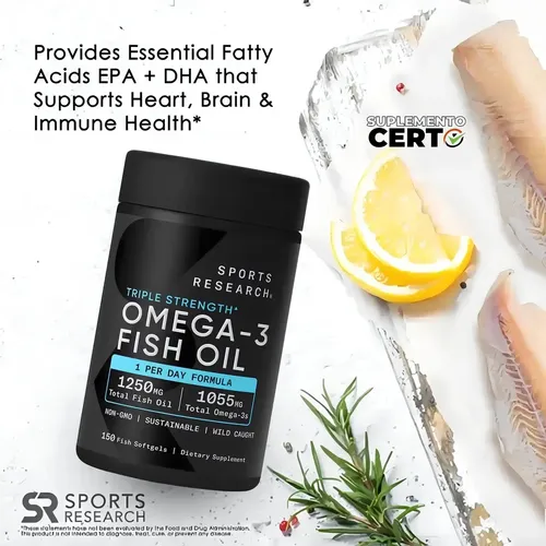 Omega – 3 Sports Research 1250 Mg Epa Dha 150 Cápsulas ‘.’