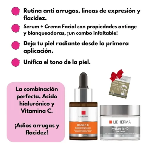 Kit X2 Hyaluronic 4d Face Cream Y Radian C Serum Lidherma