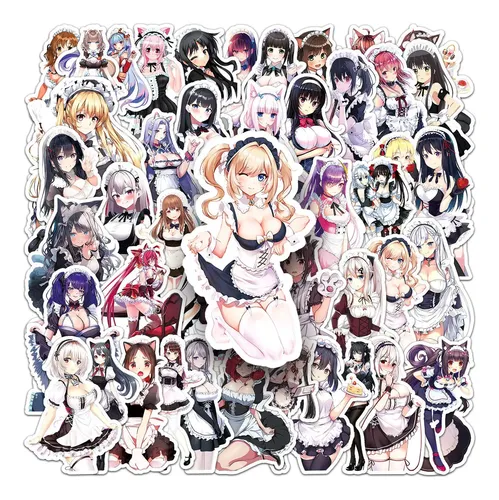 50 Pegatinas Japonesas 2d De Sirvientas Sexys Para Uñas