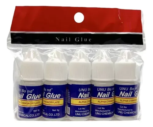 Pegamento Liquido Para Uñas Press On Pack X5