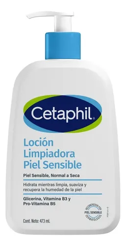 Cetaphil Loción Limpiadora Pieles Secas Sensibles Rostro Y Cuerpo Limpiador Líquido 473ml