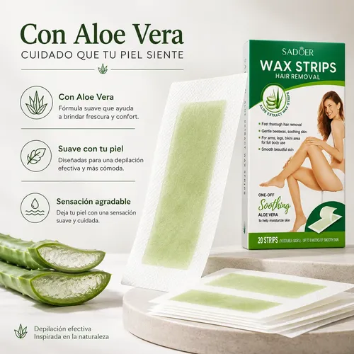 Bandas Depilatorias Corporales Aloe Vera X20 Depilación Fast